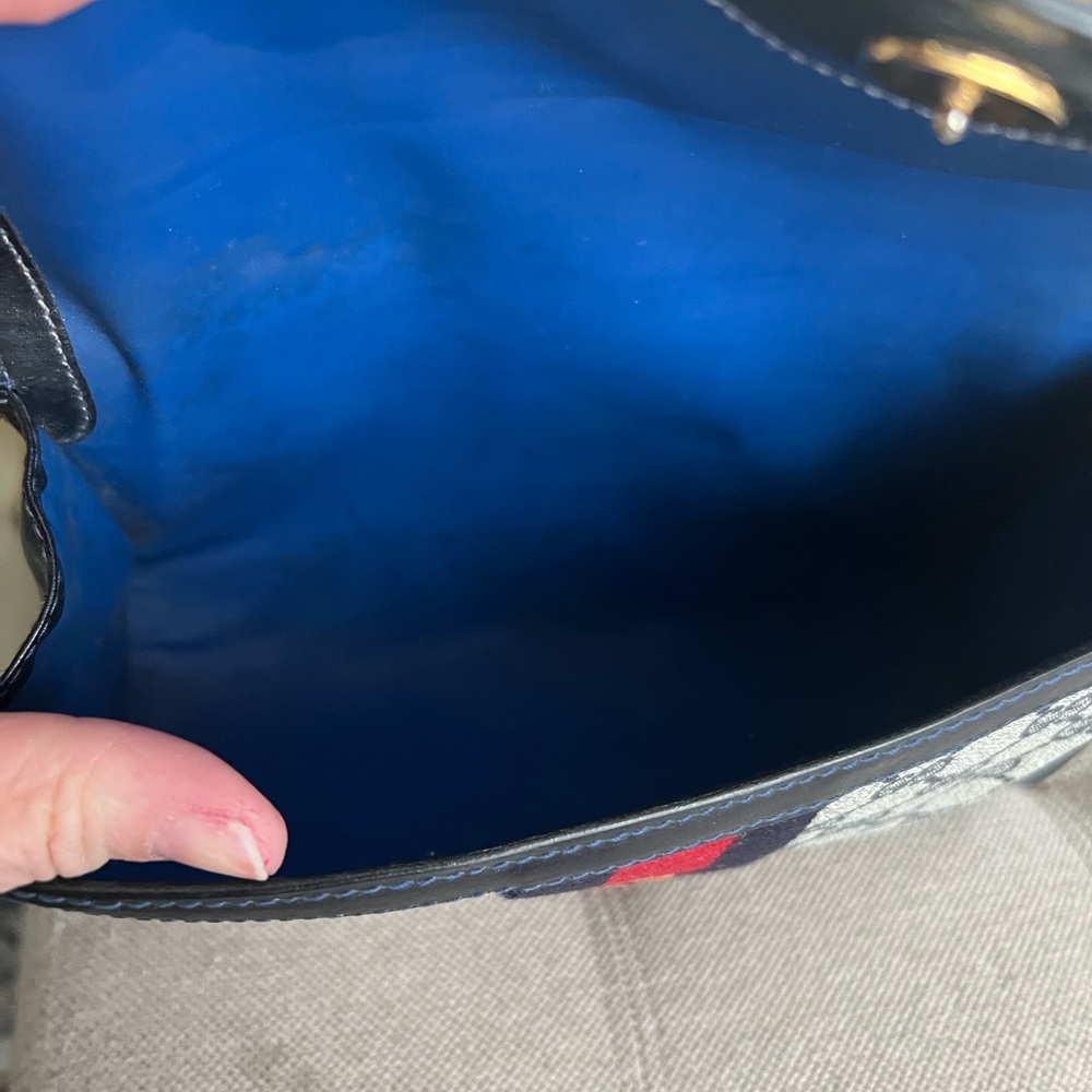 Gucci canvas sherry line navy clutch - Picture 7 of 16